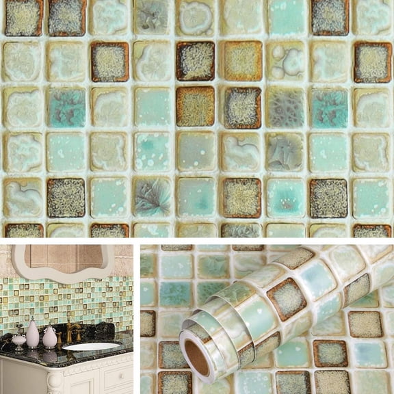 Bathroom Wallpaper Peel and  Backsplash for Kitchen Wall Paper  Contact Paper for Walls Shower Self   Mosaic Tiles Wall Sticker  Mosaic 15.8x78.8 Inch