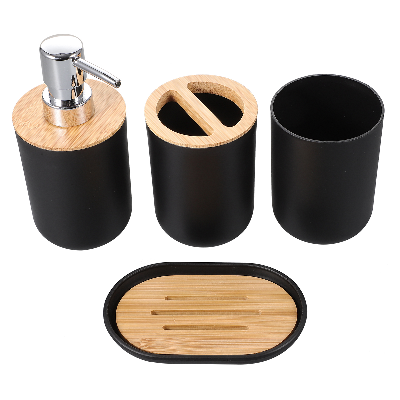 Bathroom Wash Set Black Suits for Men Mens Decor Man Toothbrush Holder