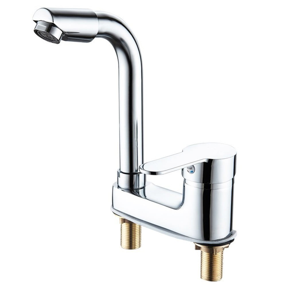 Bathroom Washbasin Faucet Double Hole 360° Rotating Sink Cold And Hot ...