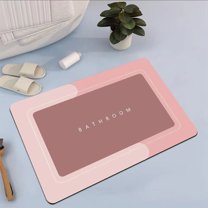 Bathroom Water Absorbent Floor Mat, Non Slip Bath Mat, Diatomite Material, Super Absorbent Quick Drying, Modern Style, for Bathroom Doorway Sink Toilet, Easy to Clean