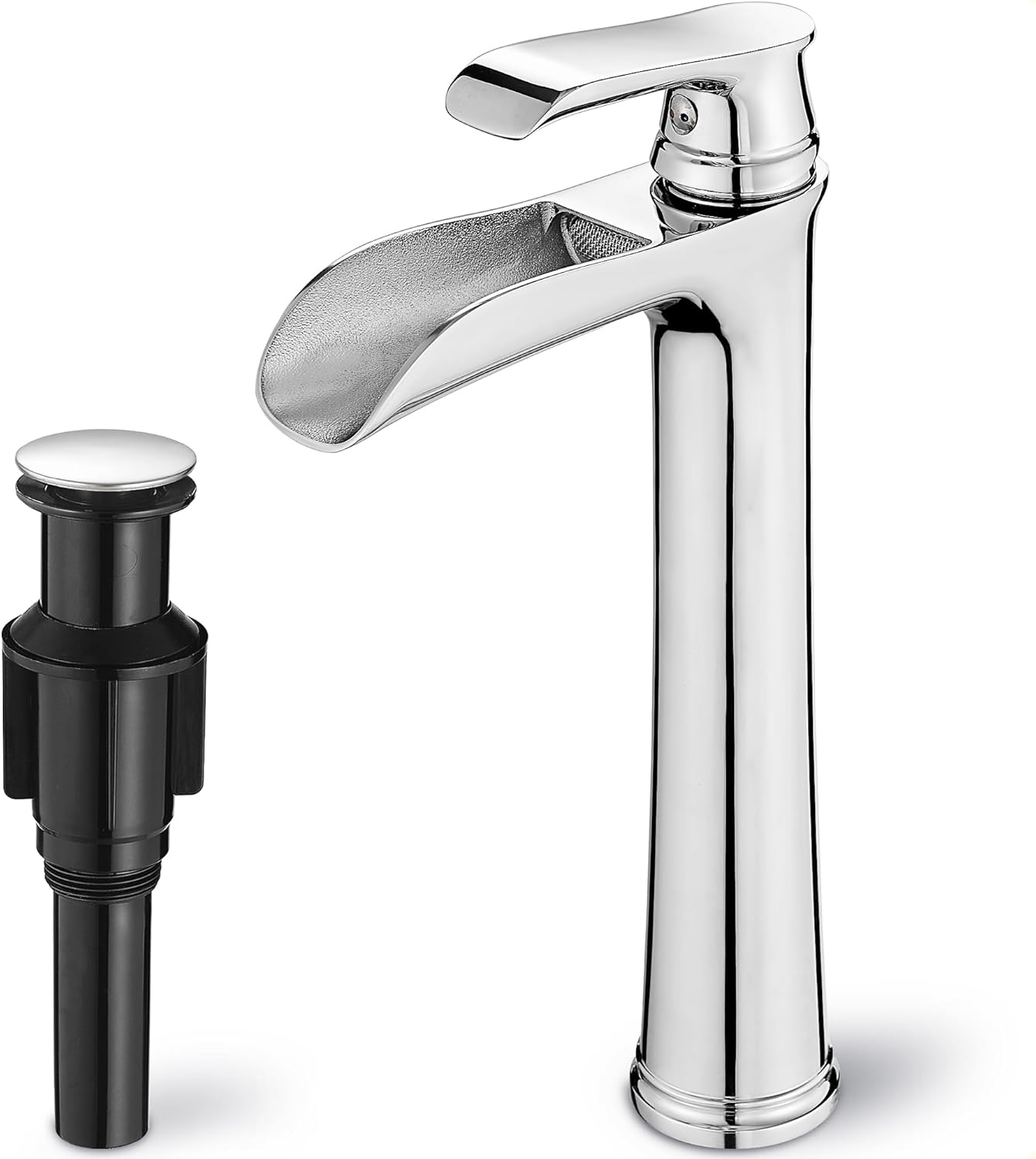 Blossom Single Handle Bathroom Sink Faucet - Chrome, 1 Hole With Pop-Up Drain & Supply Lines