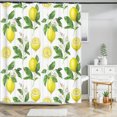Bathroom Waterproof Shower Curtain Peach Lemon Fruits Pattern Printing