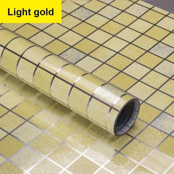 Bathroom Waterproof Tiles Wall Sticker Self-Adhesive Kitchen Stove Oil-Proof Fireproof Wallpaper Aluminum Foil Decorative Film