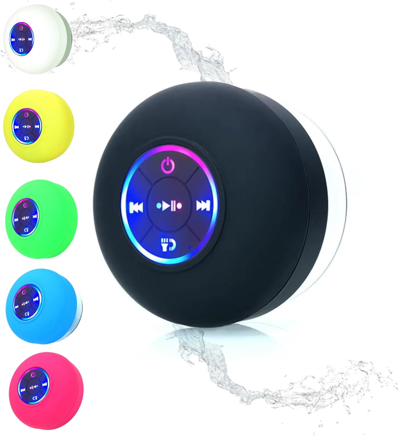 Bathroom Waterproof Wireless Bluetooth Speakers with LED Light ...