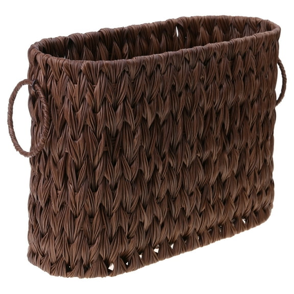 Bathroom Wicker Toilet Paper Storage Basket with Lid Elegant Designs Storage Holder for Closet, or Under Sink Use