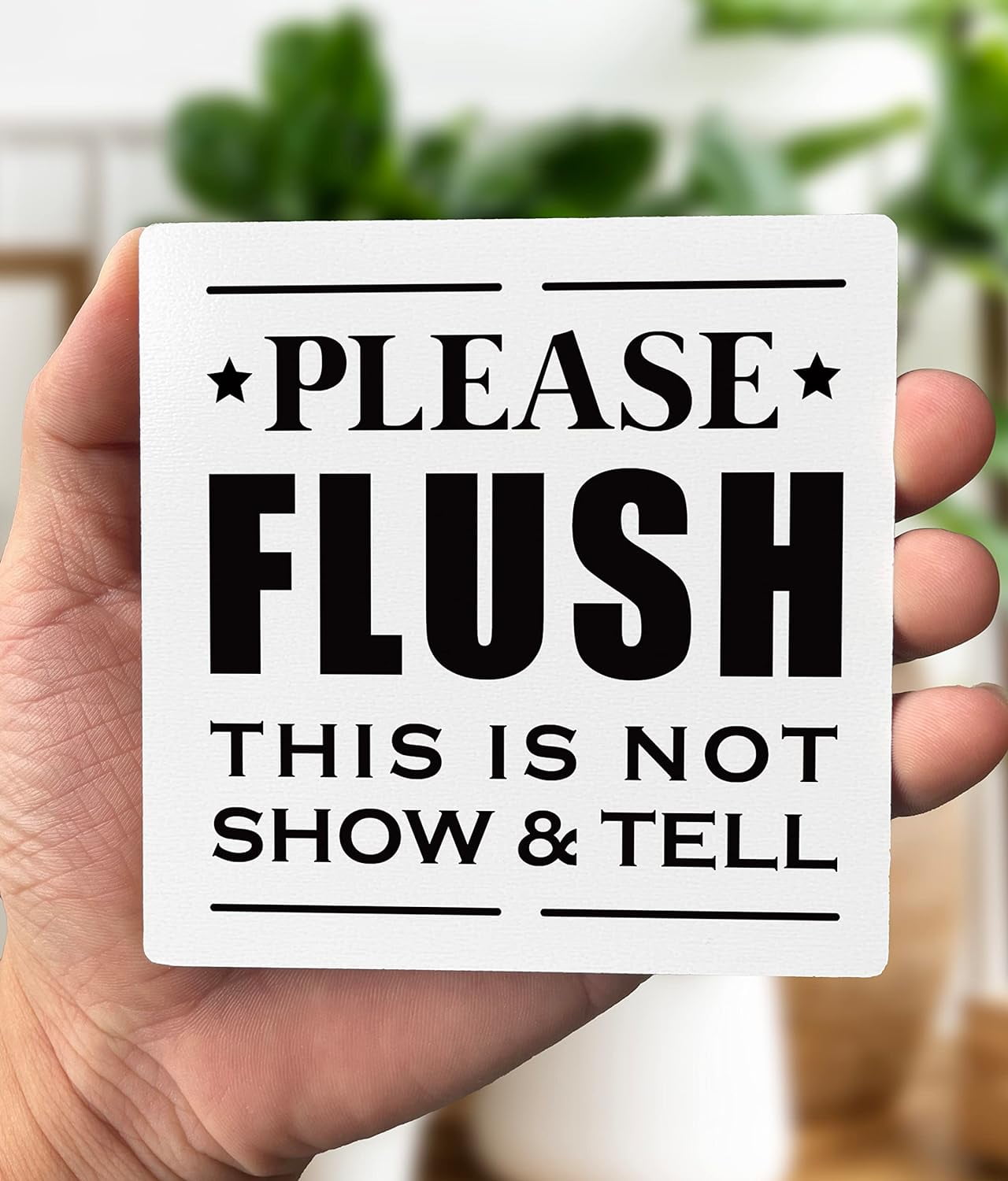 Bathroom Wood Sign, Please Flush Sign, Housewarming Gift, Bathroom Wood ...