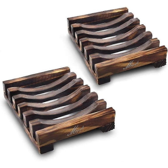 Bathroom Wood Soap Dish Tray | Shower Sink Holder | Rectangular Soap Dish