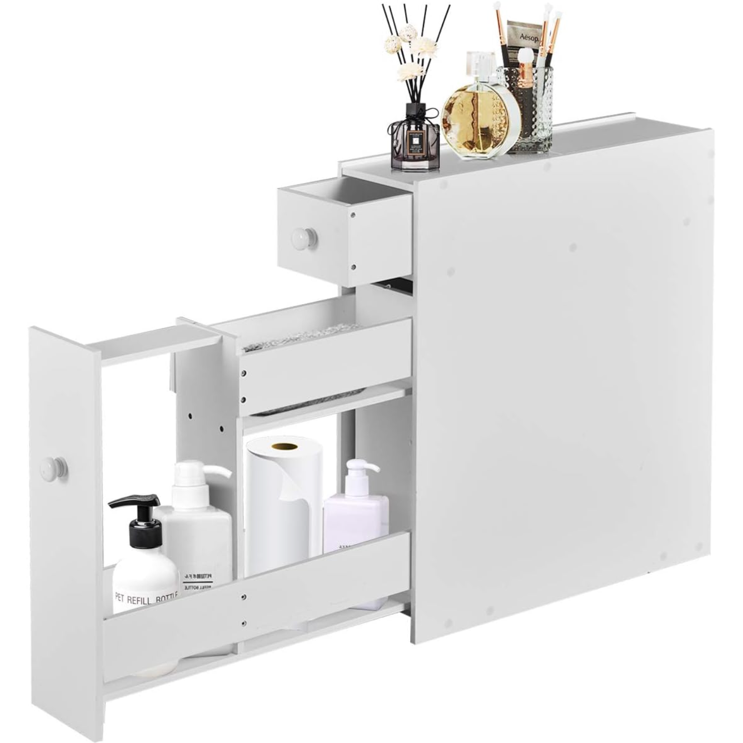 Bathroom Wood Storage Kitchen Floor Storage Organizer with