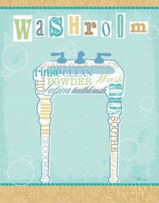 Bathroom Words Sink II Canvas Art - Pela Studio (22 x 28)