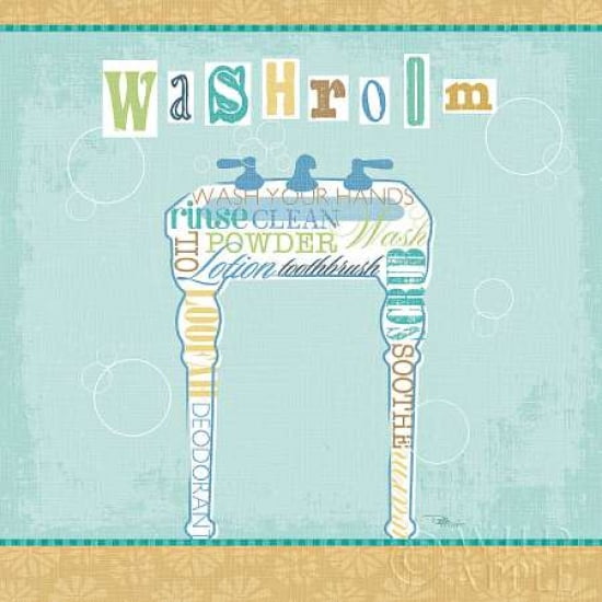 Bathroom Words Sink II Canvas Art - Pela Studio (24 x 24)