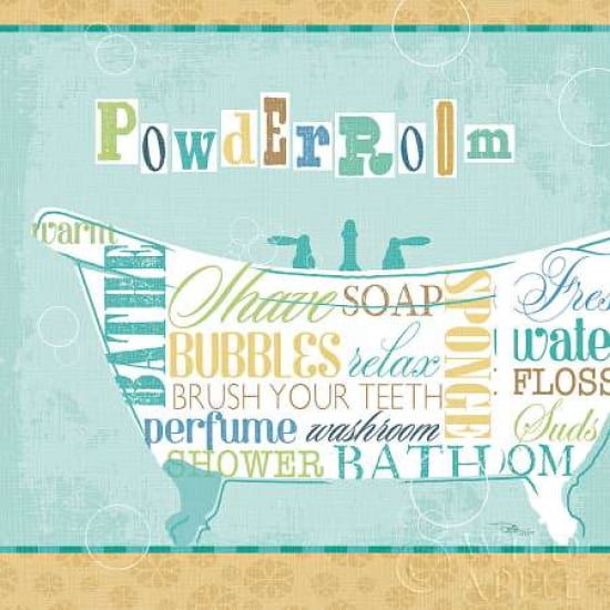 Bathroom Words Tub I Canvas Art - Pela Studio (24 x 24)