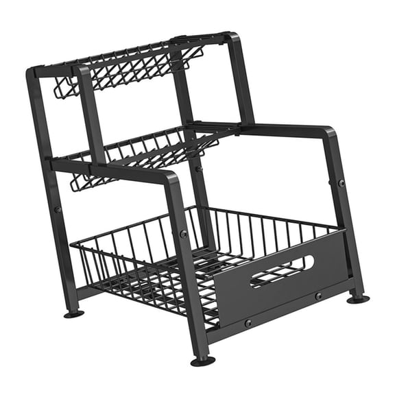 Bathroom and Kitchen Cabinet Organization Shelves with Metal Pull Out Drawers