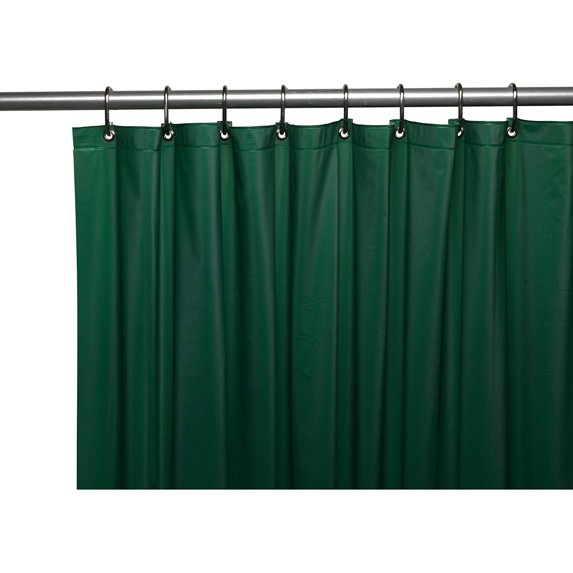 Bathroom and More Green Solid Print Vinyl Shower Curtain, 72" x 72"