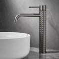 thumbnail image 1 of Bathroom basin artistic carved sink hot and cold mixing countertop Gray, 1 of 8