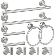 Bathroom hardware set, including towel bar, toilet paper holder, towel ring, bathrobe towel hook, easy to install, hidden screw design, beautiful, modern, and tidy.