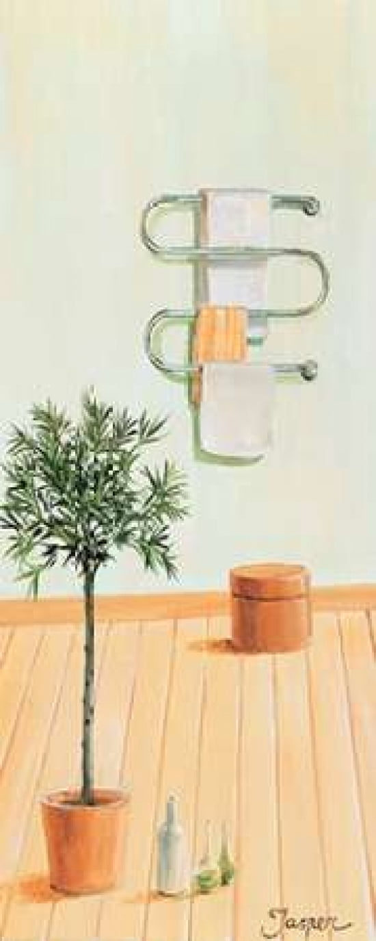 Bathroom in green II Canvas Art - Jasper (10 x 20)