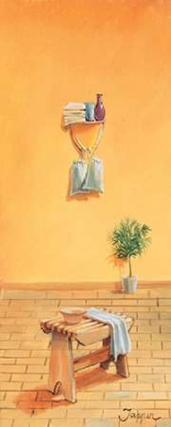 Bathroom in yellow II Canvas Art - Jasper (10 x 20)