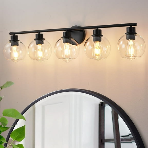 Deyidn 5-Light Bathroom Vanity Lights with Glass Shade