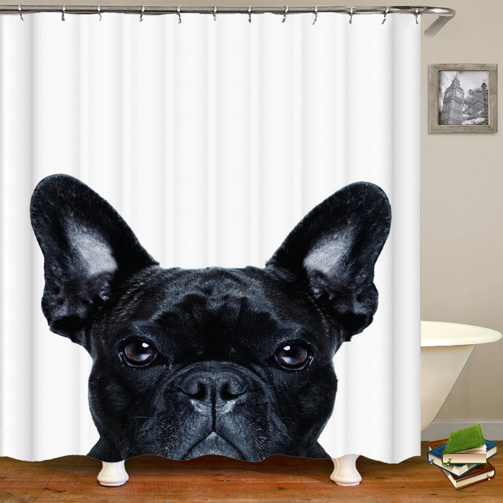 Bathroom ration Shower Curtain Funny Cat and Dog 3D Printing Bathroom ...