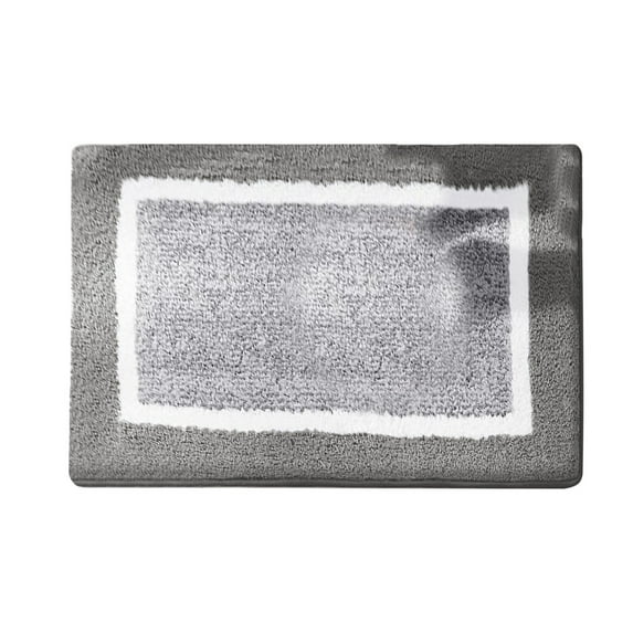 Bathroom rug sets Color Geometry Bath Mats for Bathroom Non Slip 16X24 Small Dark Gray Bathroom Rugs Absorbent Soft Washable Microfiber Bath Mat Bathroom Carpet