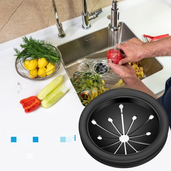 Bathroom s Garbage Disposal Guard Ring Baffle Plug for Kitchen Drain Easy Clean Easy Install Black, 8 cm, Black