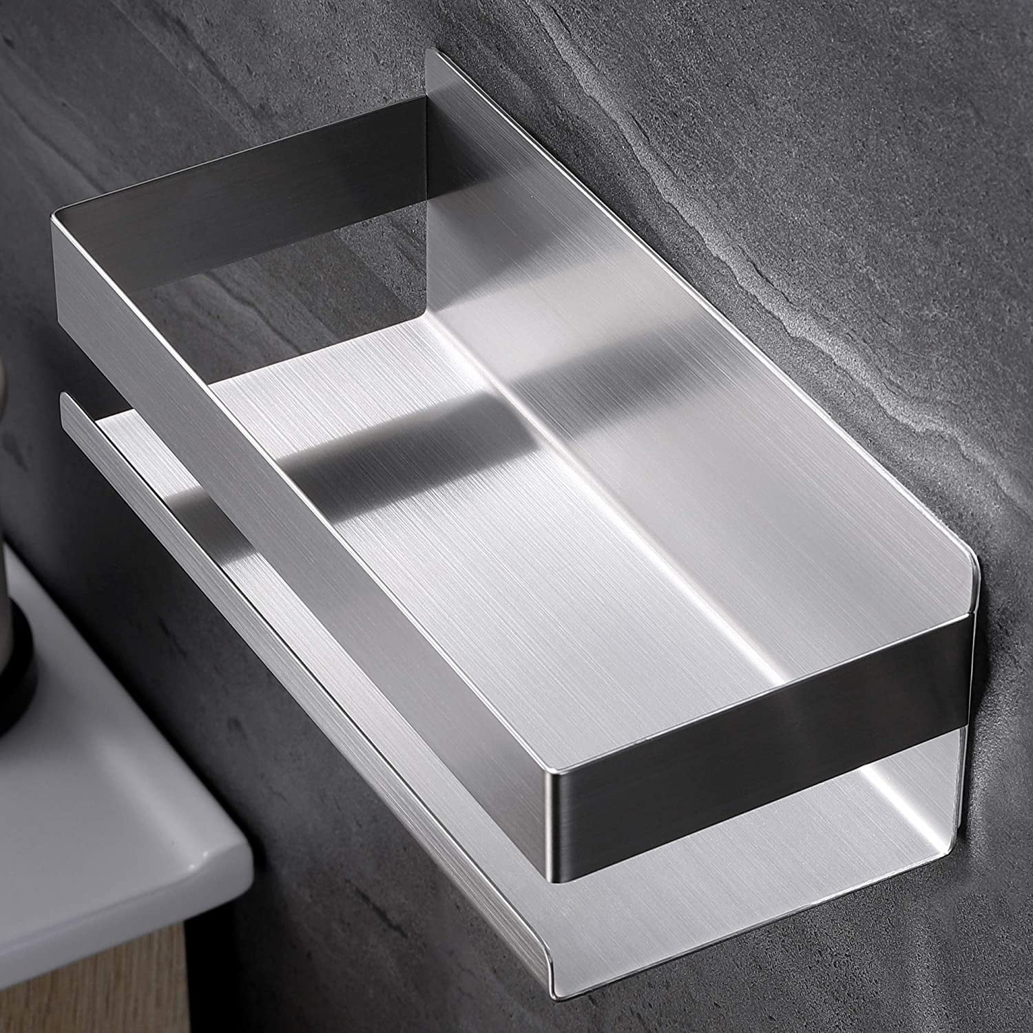 Bathroom shelf, self-adhesive shower shelf without drilling, stainless ...