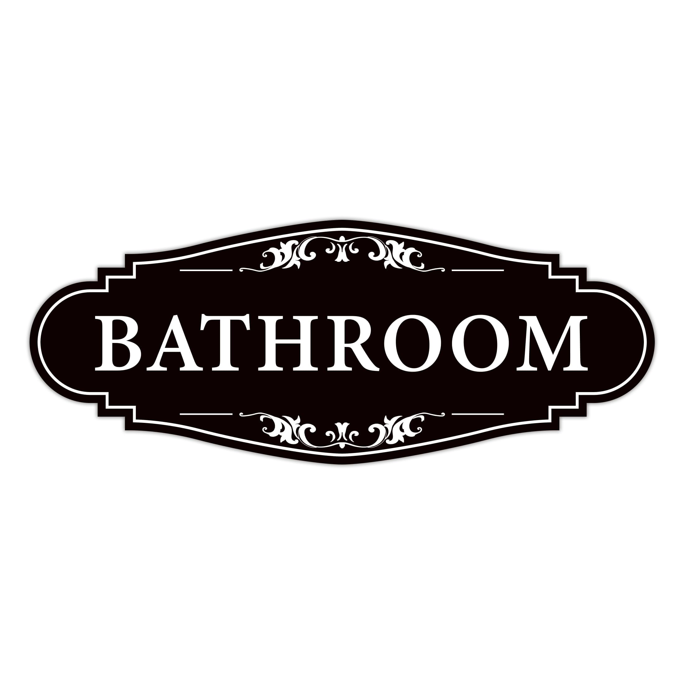 Bathroom sign sticker for business and home, self adhesive restroom ...