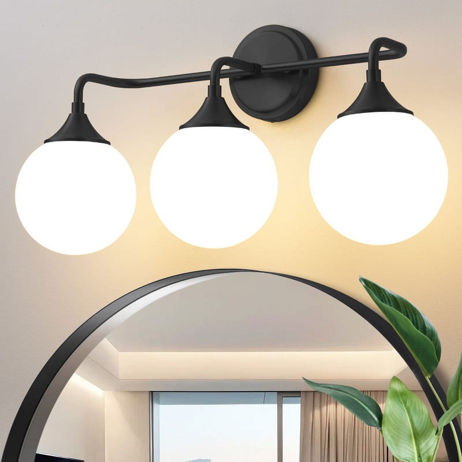 Bathroom vanity lights black 3 light modern vanity light fixtures -  Walmart.com, image size:1600x1600