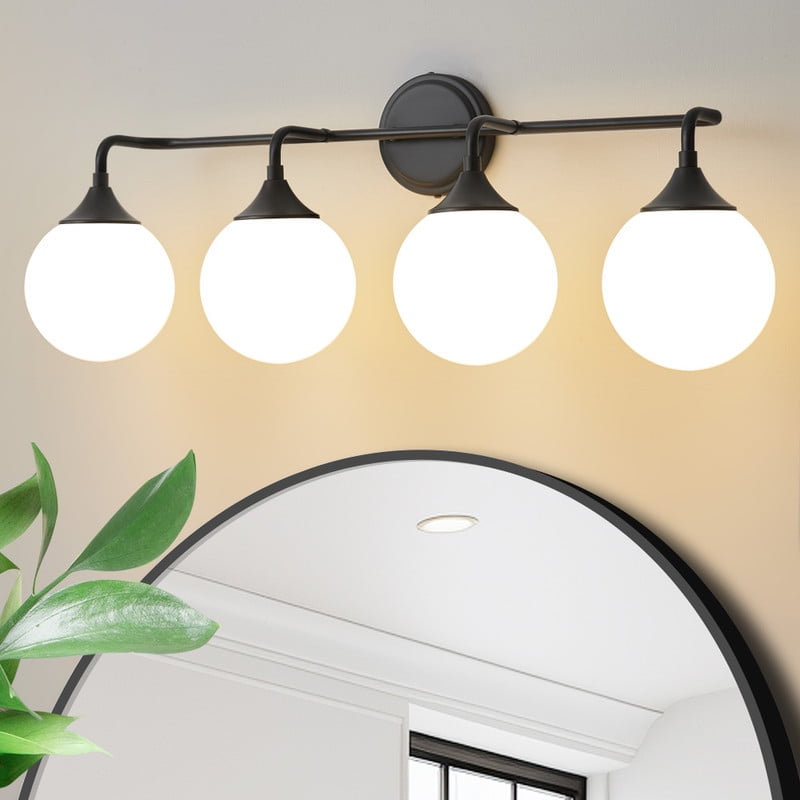 Bathroom vanity lights black 4 light modern vanity light fixtures