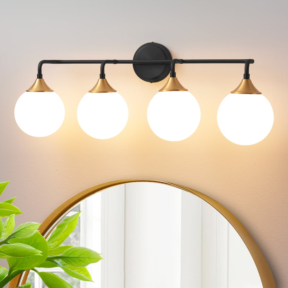 Bathroom vanity lights black 4 light modern vanity light fixtures