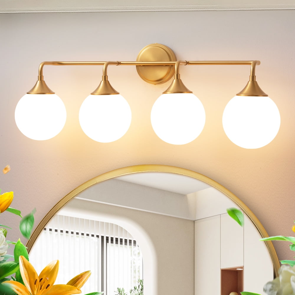 Bathroom vanity lights gold 4 light modern vanity light fixtures