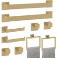 thumbnail image 1 of Bathroom wall-mounted towel rack, 5-piece matte black bathroom hardware accessory set, stainless steel bath towel hanger set., 1 of 6