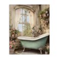thumbnail image 1 of Bathroom with Floral Filled Shelves Canvas Wall Art, design by Lettered and Lined, 1 of 8