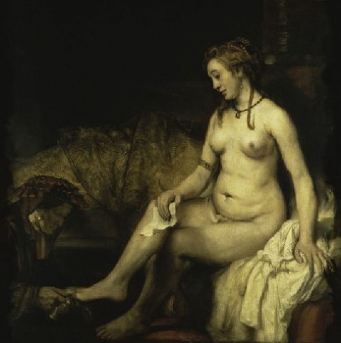 Bathsheba at her Bath 1654 Rembrandt Harmensz van Rijn (1606-1669Dutch) Oil on canvas Musee du Louvre Paris Canvas Art - Rembrandt Harmensz van Rijn (18 x 24)