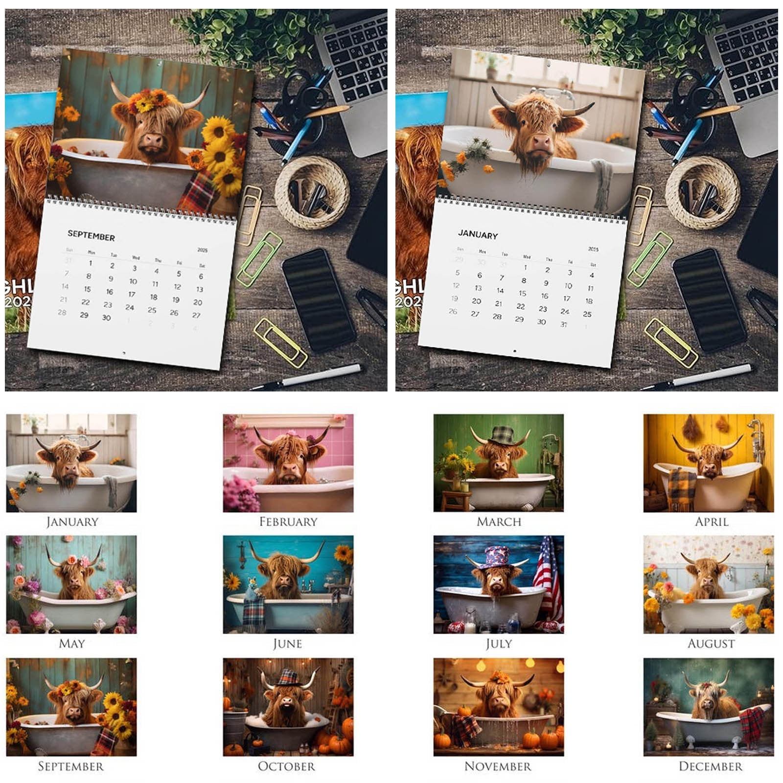 Bathtime 2025 Calendar Whimsical Desk Calendar With A Daily Dose Of