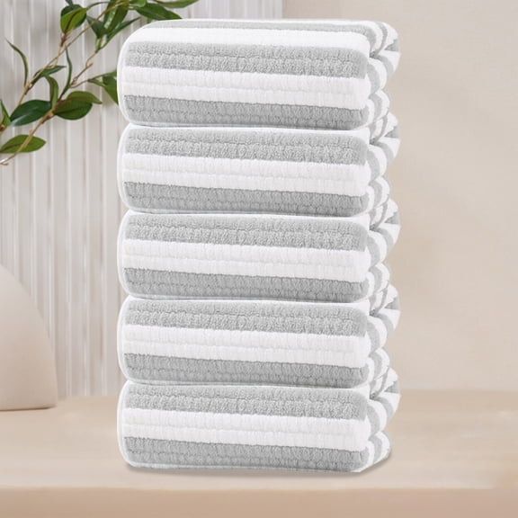 Bathtowels Absorbent Hand Towels for Bathroom Set of 5 Bath Towels Boho Bathroom Towels Microfiber Bath Towel Set Striped Bath Towel Decorative Bath Towel Set