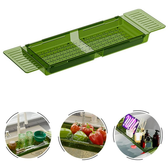 ETEREAUTY Bathroom Organizer Bath Tub Tray Table PET Holds Accessories Family Relaxation 1Set