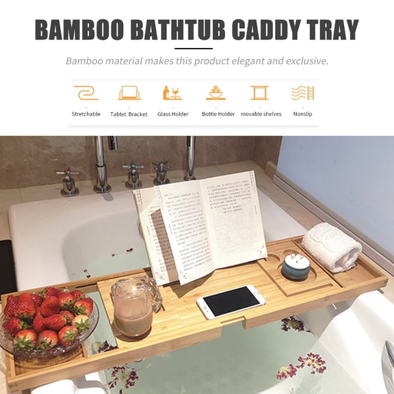 Bathtub Caddy Tray,Caddy Book Wine Spa Caddy Book Tablet Nonslip Sides Caddy Spa Caddy Wine Tablet Nonslip Book Wine Tablet Yorten Mewmewcat