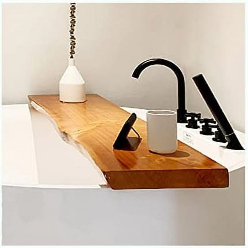 Bathtub Caddy Tray Thicken 5cm Waterproof Solid Wood Bath Tub Shelf