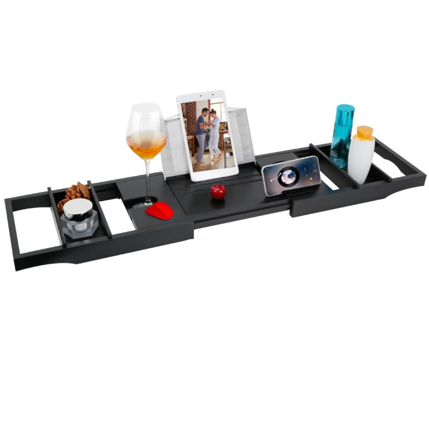 Bathtub Caddy Tray with Extendable Reading Rack