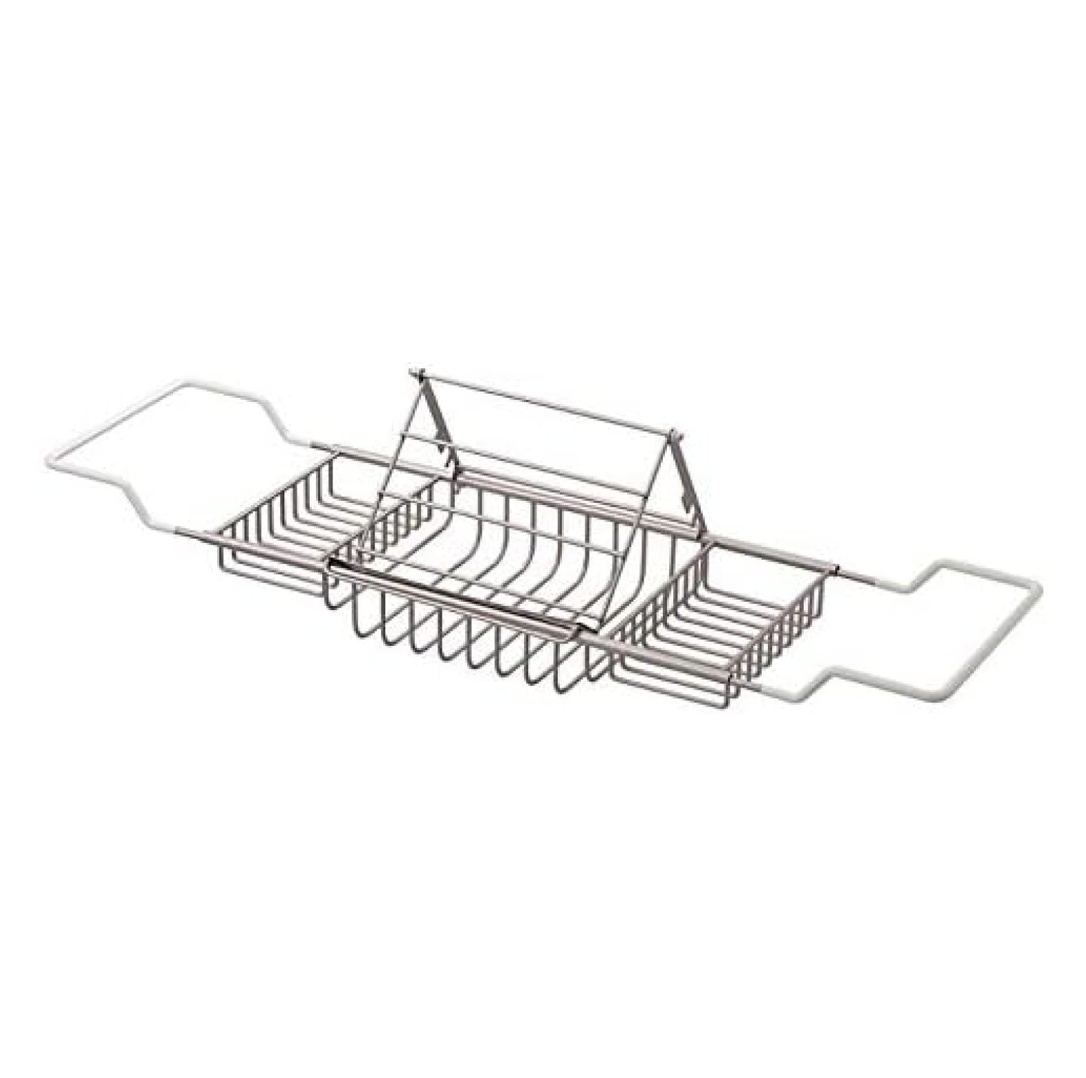 Bathtub Caddy with Reading Rack Chrome Steel