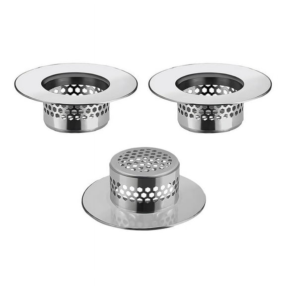 Bathtub Drain Cover, Bathroom Sink Strainer, Drain Hair Catcher for Bathtub Laundry Utility Sink, B(3-Pack)