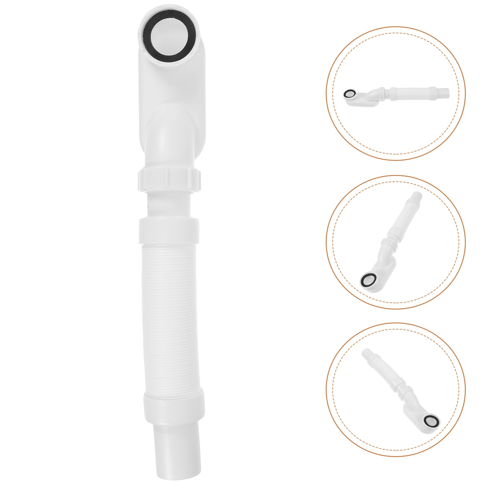 OUNONA White Plastic Bathtub Drain Kit for Bathroom with Extension ...