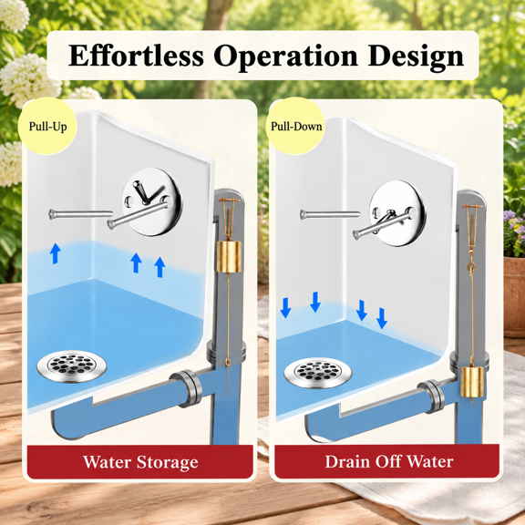 Bathtub Drain Replacement Kit-chrome-002 Chrome Tip-Stopper Overflow Plate Drainage System