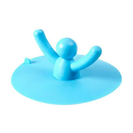 Silicone Bathtub Stopper, Kitchen & Bathroom Drain Plug, Shower & Laundry Sink Cover with Hair Strainer （Blue）Harlik