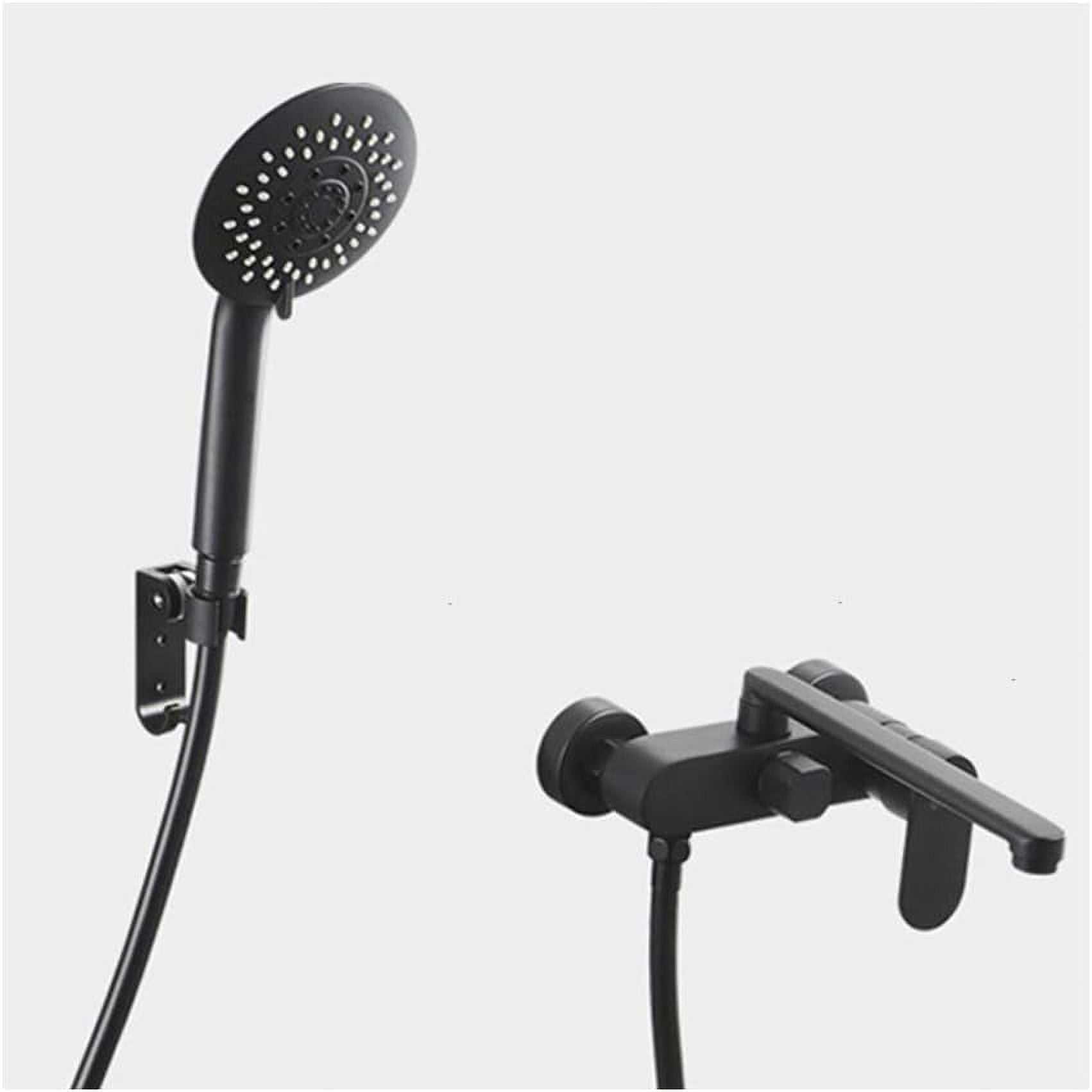 Bathtub Faucet 360 Rotate Black Brass Mixing Valve Bathroom Shower Swivel Wall Mount Shower Set Household