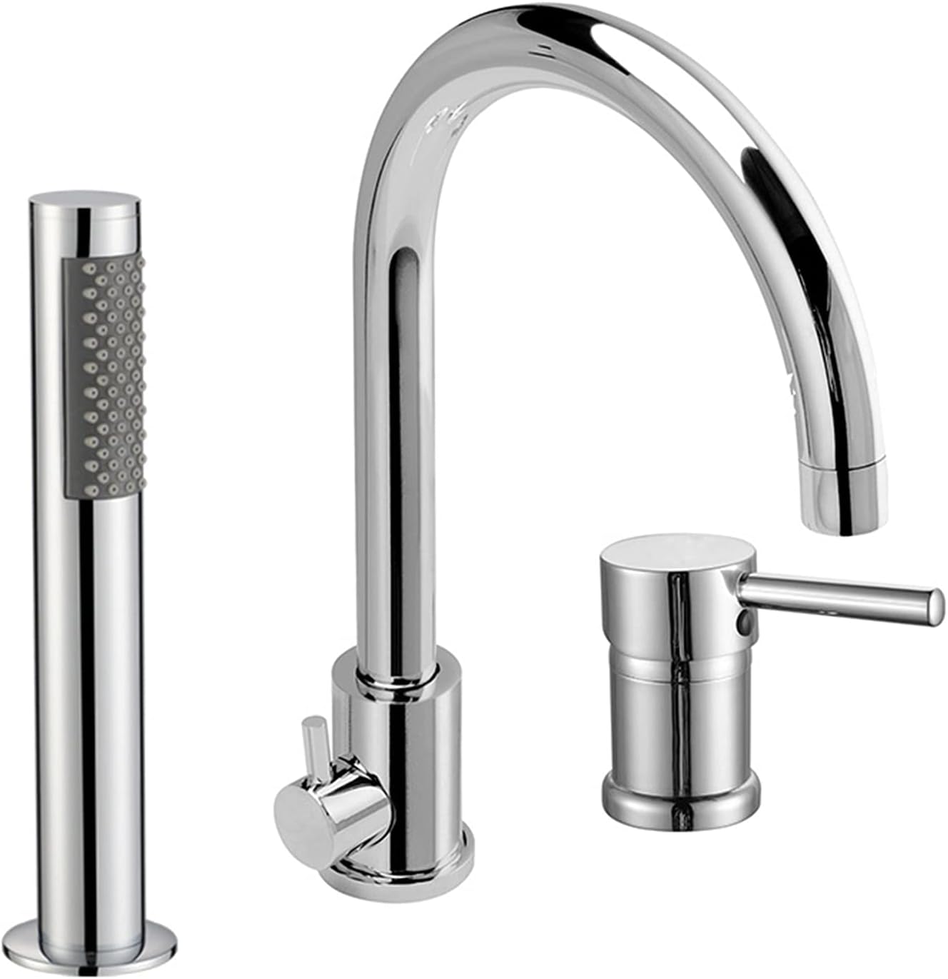 Bathtub Faucet, Copper Hot and Cold Water Mixer Tap, ThreePiece Split