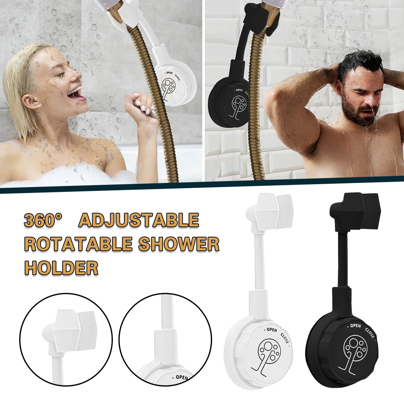 Bathtub Faucet Shower Hose Adapter Double Curved Shower Curtain Rod ...