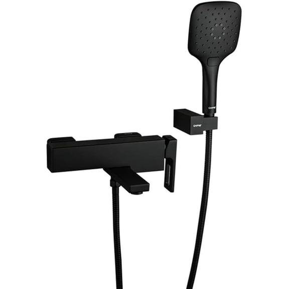 Bathtub Faucet Tap, Rain Shower Black Faucet, Wall-Mounted Bathroom Shower Tap, Bath Sink Faucet Water Mixer Shower System