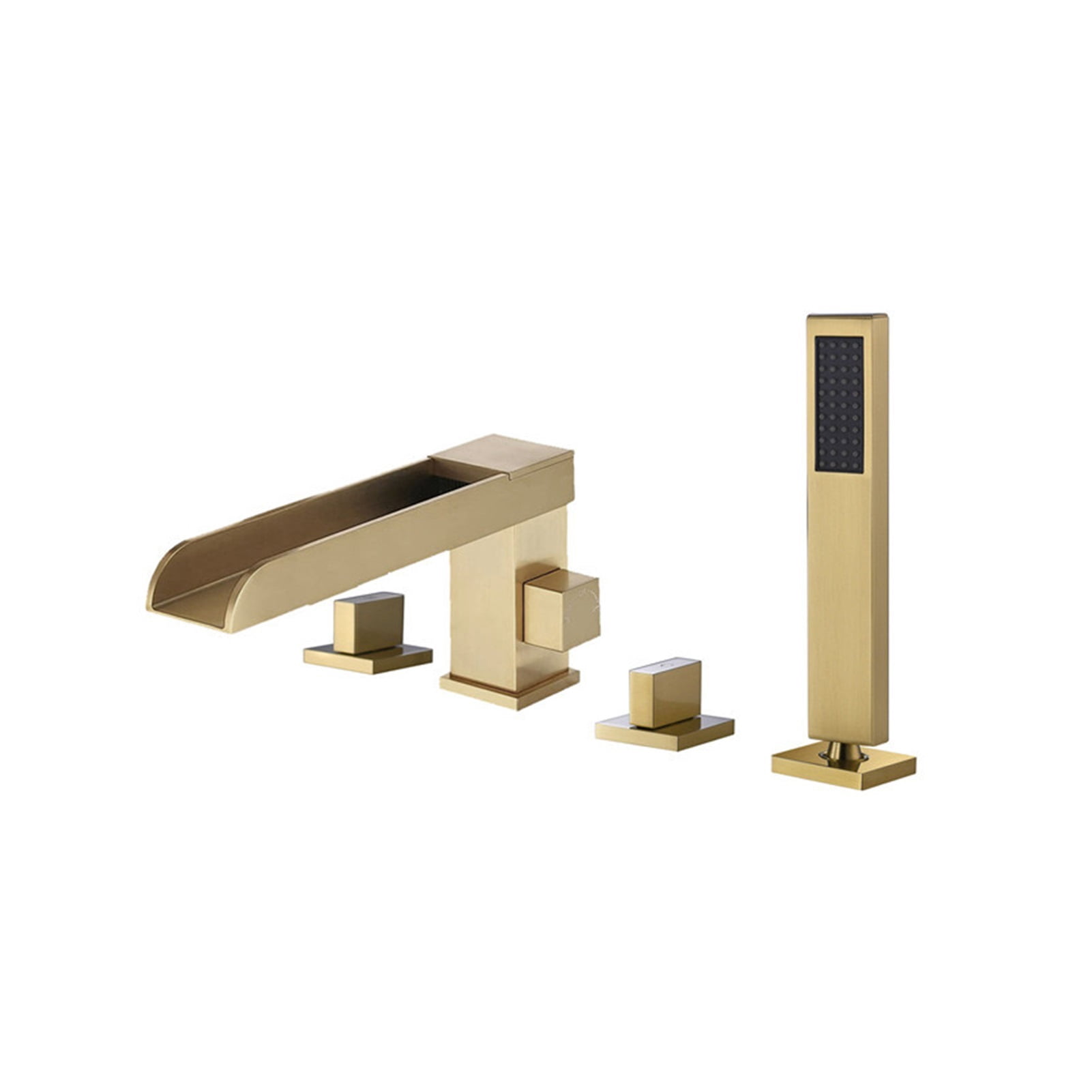 Bathtub Faucet Widespread Tub Sink Mixer Tap Brushed Gold/black Brass Bathroom Bath Shower Faucet with Hand shower Head